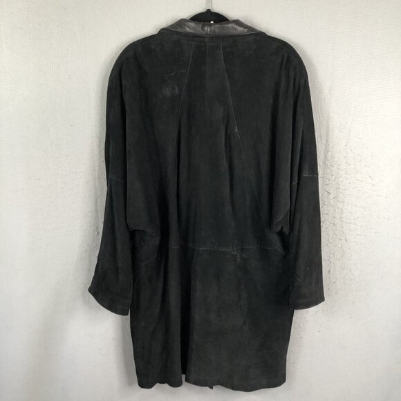 Casini Firenze Leather Coat Womens Medium Black  Italian Buttery Goth Western - Picture 2 of 16